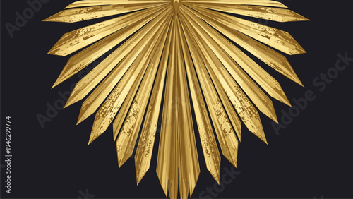 Luxury Gold Palm Leaf Art Print, Elegant Home Decor, Botanical Wall Art