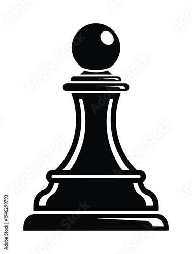 Vector of a single chess pawn piece standing upright on a plain background