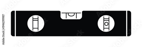 This vector shows a spirit level used for construction and carpentry to ensure horizontal alignment