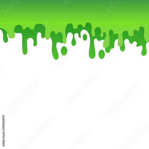 Cuadro en lienzo Green Slime Drip Splash Border Decoration