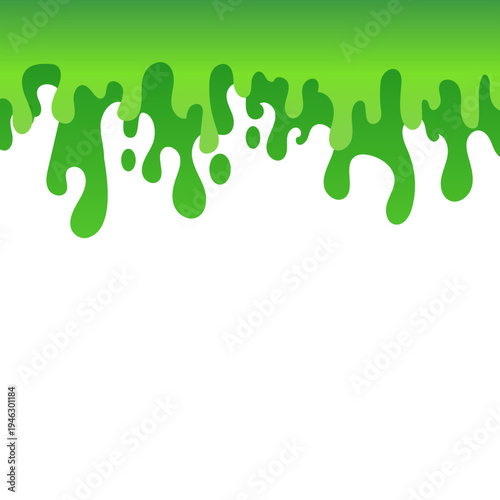 Принти на полотні Green Slime Drip Splash Border Decoration