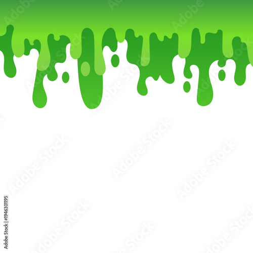 Bild auf Leinwand Green Slime Drip Splash Border Decoration
