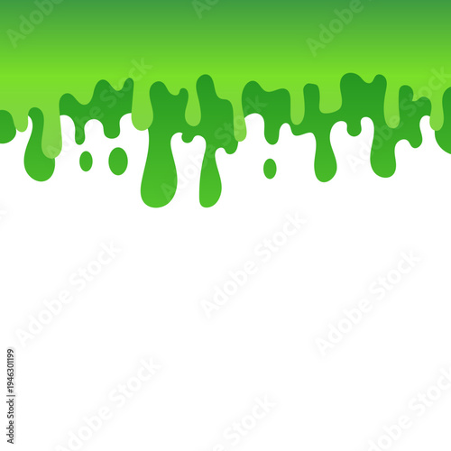 Принти на полотні Green Slime Drip Splash Border Decoration