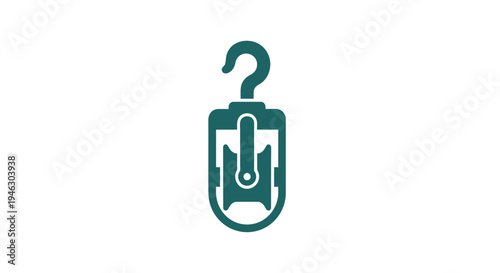 Green Metal Carabiner Clip on White.