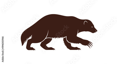 Brown Bear Silhouette Illustration Graphic Design.