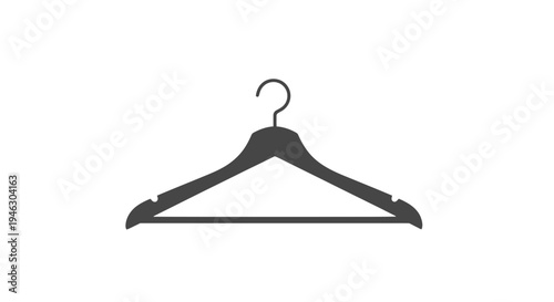 Black Plastic Coat Hanger on White.