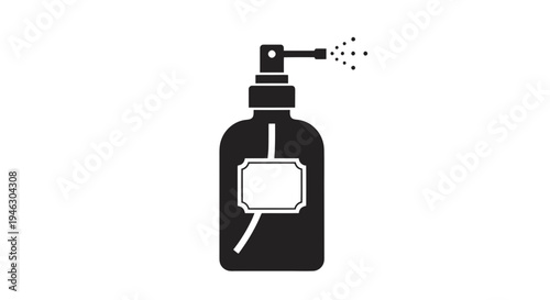 Black Spray Bottle with White Label.