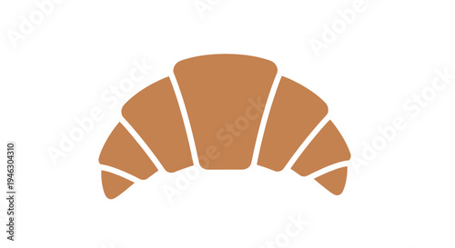 Golden Brown Croissant Illustration on White.