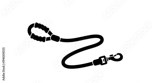 Black Dog Leash with Handle and Clip.