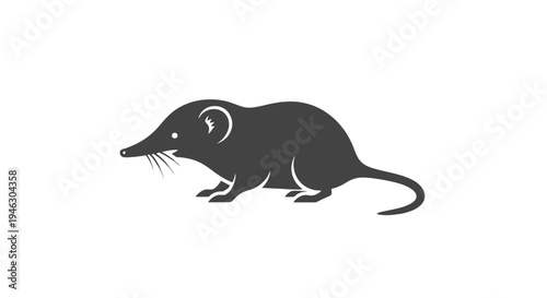 Simple black mouse illustration on white.