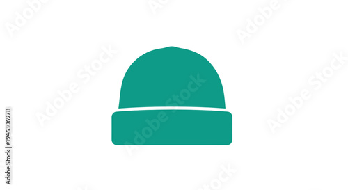 Green Beanie Hat Illustration Simple Design.