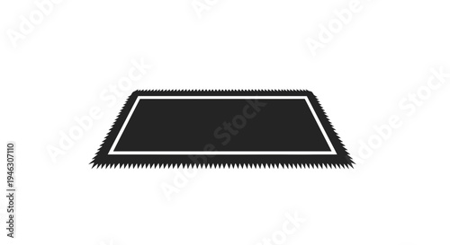 Black Welcome Mat with White Border.