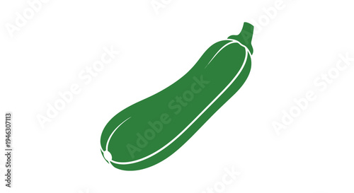 Green Cucumber Illustration on White Background.