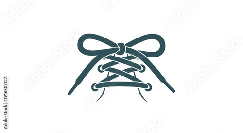 Green Shoelaces Tied in a Bow.