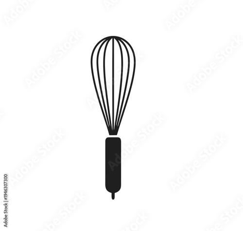 Black Kitchen Whisk with Long Handle.