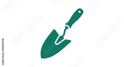 Green Trowel Garden Tool Illustration.