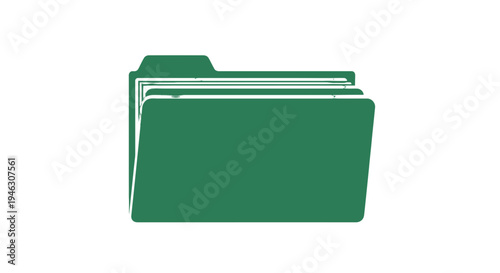 Green File Folder with Documents Inside.
