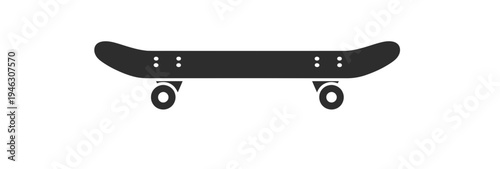Black Skateboard with Wheels and Trucks.