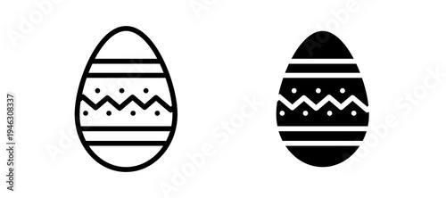 Easter egg icon in black color for website or app.