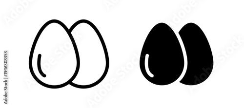 Egg icon in black color for website or app.