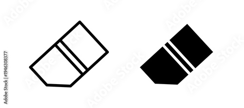 Eraser icon in black color for website or app.
