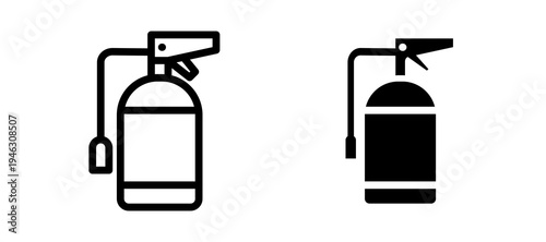 Fire extinguisher icon in black color for website or app.