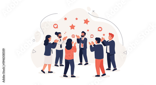 Team Applauding Success, Celebrating Achievement, Business Meeting, Teamwork, Positive Vibes