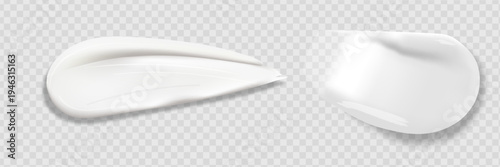 Cream texture stroke isolated on transparent background. Facial creme, foam, gel or body lotion skincare icon.