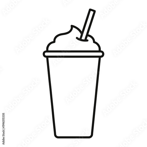 Smoothie cup with straw icon