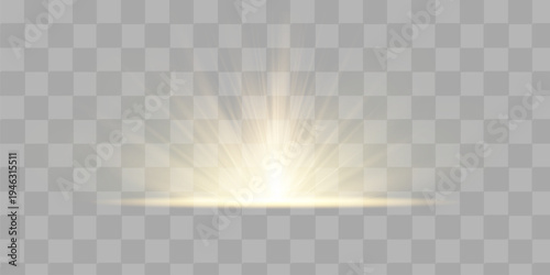 Light highlight yellow special effect with rays of light and magic sparkles. Sun Ray . Glow transparent vector light effect set, explosion, shine, spark, solar flare.