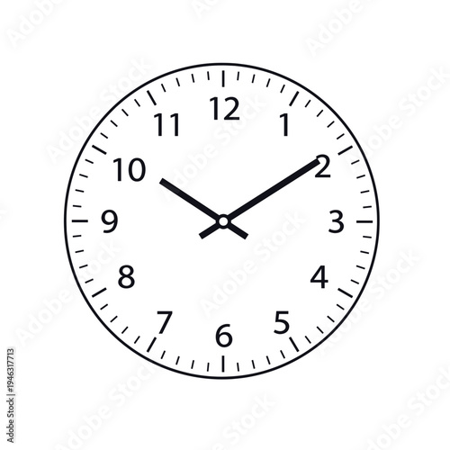 Simple clock illustration showing time at 200 against a white background