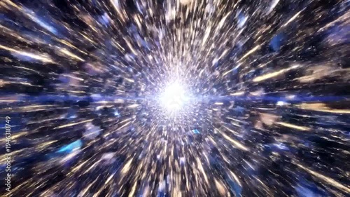 Abstract representation of a cosmic explosion or a starburst in space.