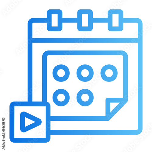 Content calender Line Gradient Icon