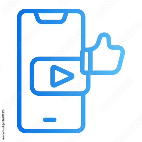 Like thumbsup Line Gradient Icon