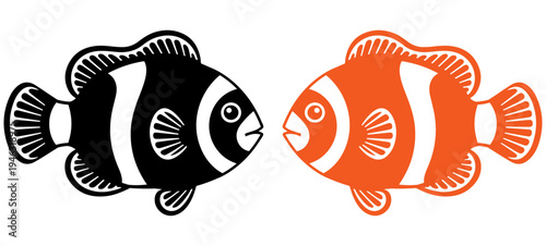 Fish vector, Cute cartoon vector illustration of a tropical sea fish with angel wings swimming in an underwater aquarium design