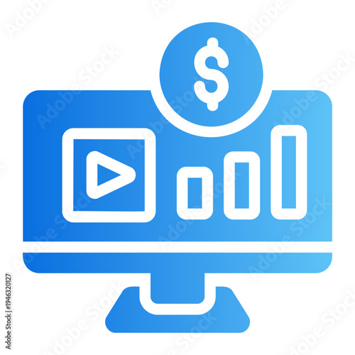 Monetization income Line Gradient Icon