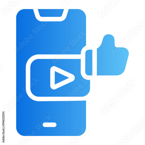 Like thumbsup Line Gradient Icon