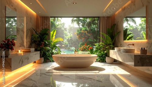 Wallpaper Mural Luxurious Modern Bathroom with Natural Light. Torontodigital.ca