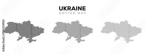 Dotted Map of Ukraine Isolated on White Background