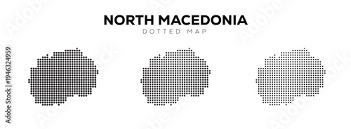 Dotted Map of North Macedonia Isolated on White Background
