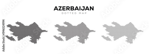 Dotted Map of Azerbaijan Isolated on White Background