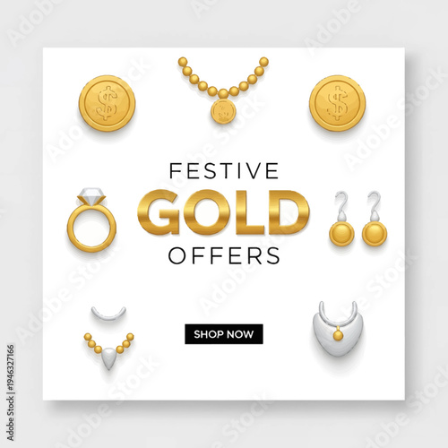 Akshaya Tritiya sale with gold jewelry offers and coins on display