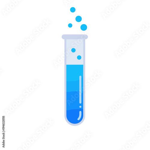 Colorful laboratory scene with bubbling test tube, showcasing scientific experimentation