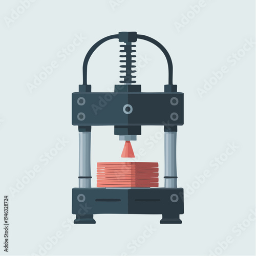 3D printer in action creating red object