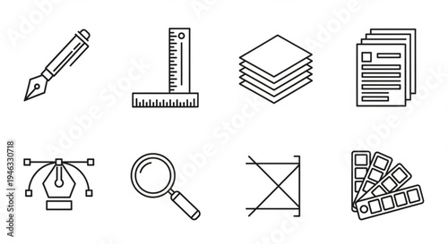 Music icons set with vector symbols and buttons for web design business internet mail phone and computer elements