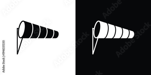 Black and white spiral cone shapes on black and white backgrounds
