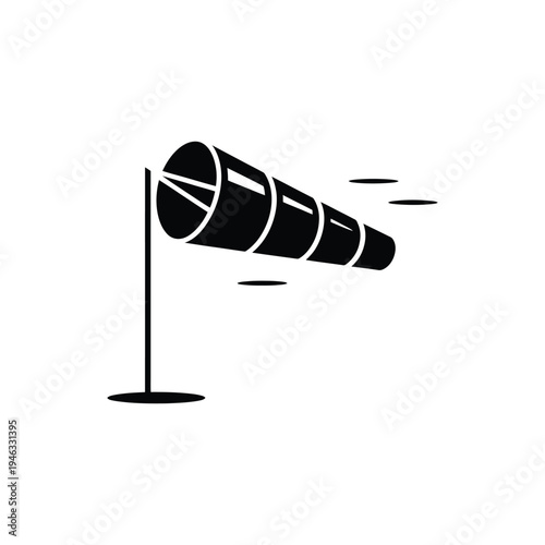 Black and white wind indicator with spinning cylinder