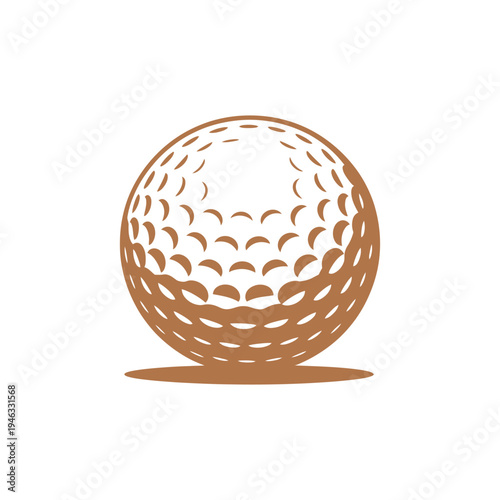 Brown Golf Ball with Dimple Pattern dimples sports