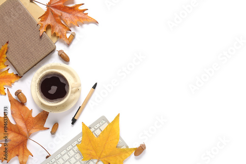 Cup of coffee with computer...
