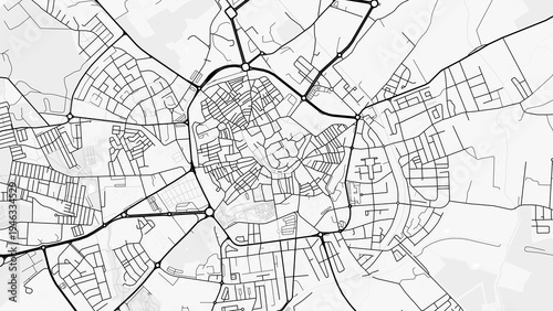 Évora City Map. Minimalist black and white line art poster for printing, wallpaper, wall art, and map resources for home and office decor.